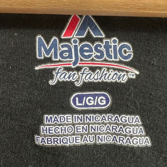 Majestic LARGE Black Giants Baseball MLB Fitted Tee Shirt T-Shirt Short Sleeve - Picture 8 of 9